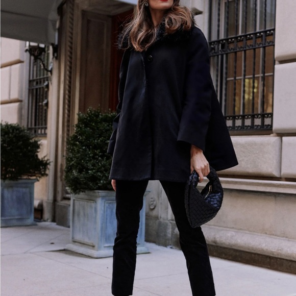 Fur Collar Cecile Swing Cape XS/S M/L